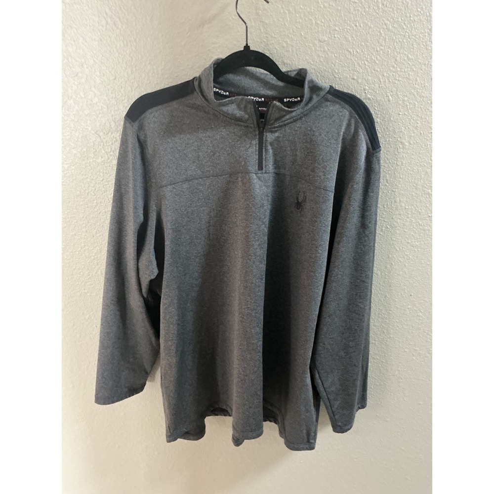 Spyder 1/4 Zip Pullover Mens XXL Gray Excellent Activewear